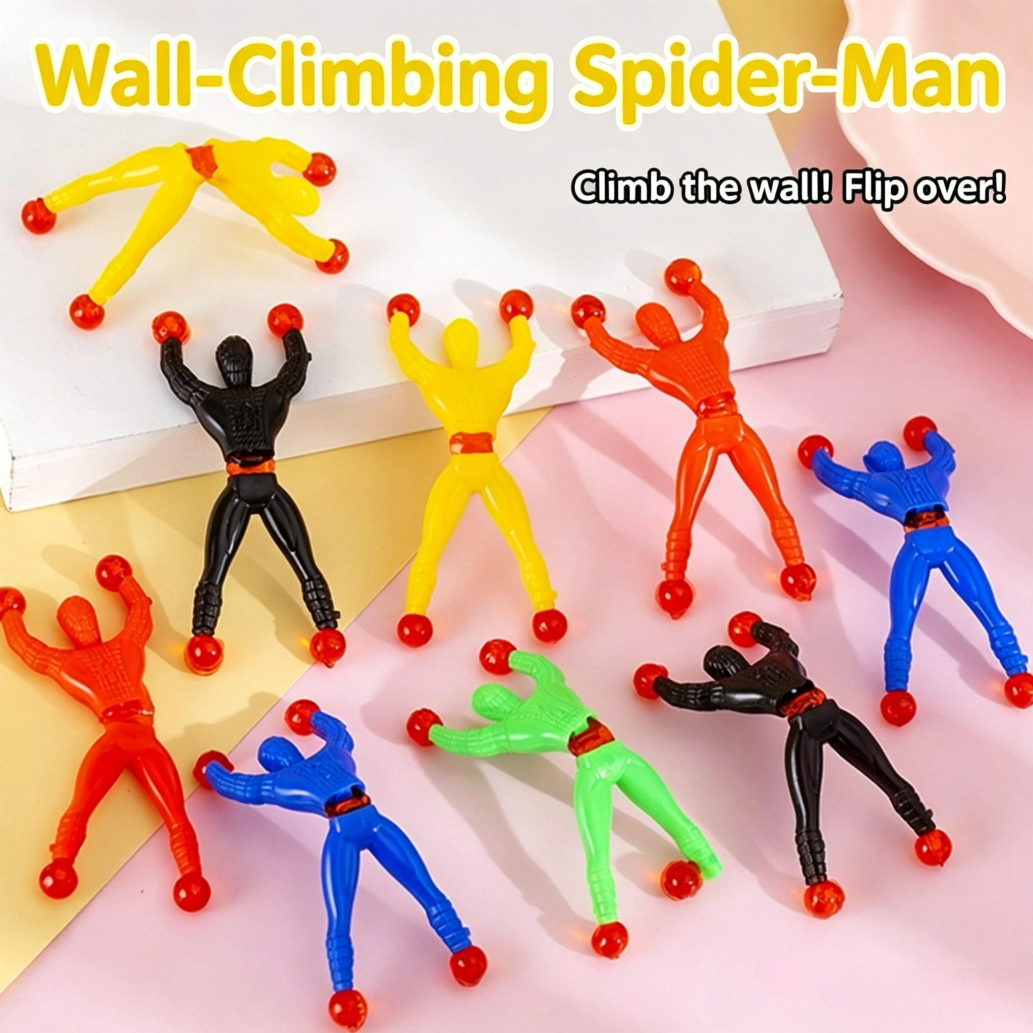 10Pcs Novelty Sticky Wall Climbing Climber Men Kids Boy Birthday Party Favors Supplies Pinata Fillers Treat Bag Gifts