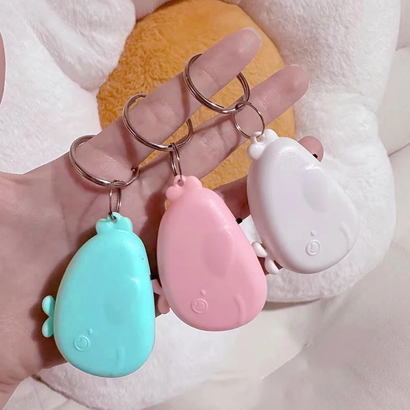 Mini Portable LED Flashlight Keychain Pendant Cartoon Whale Anti-Lost Keychain Creative Backpack Decoration Accessories Gifts