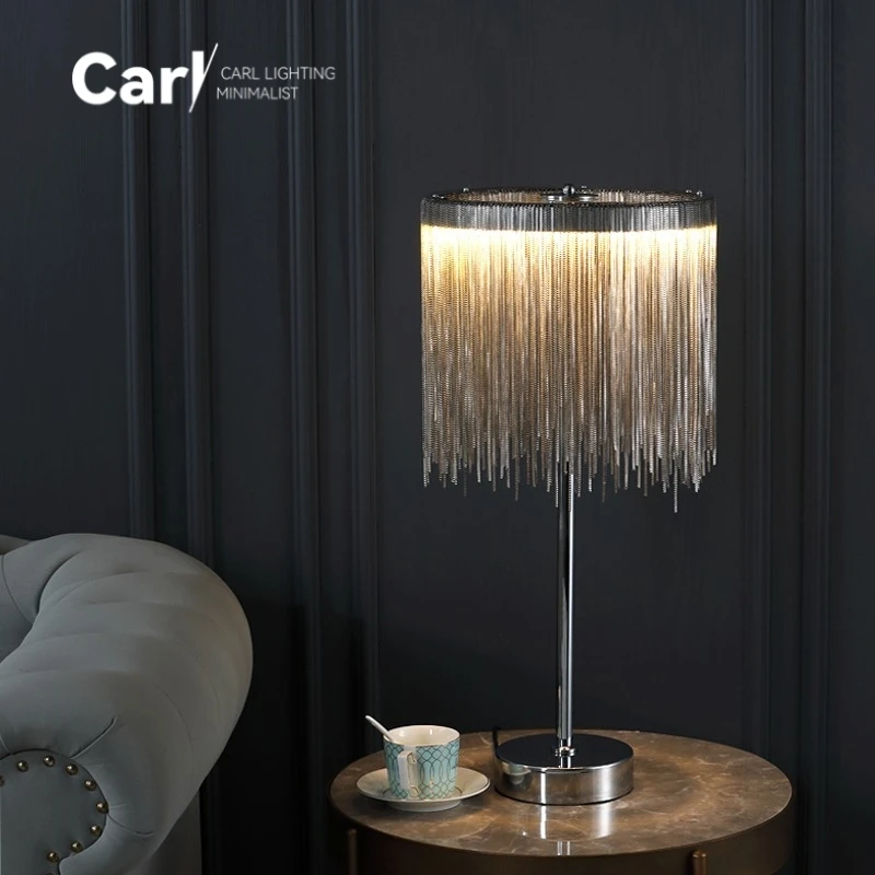 New Tassel Floor Lamp Living Room Bedside Light Luxury Bedroom Vertical Table Lamp Nordic Postmodern Simple Sofa Corner Art Lamp - view 2