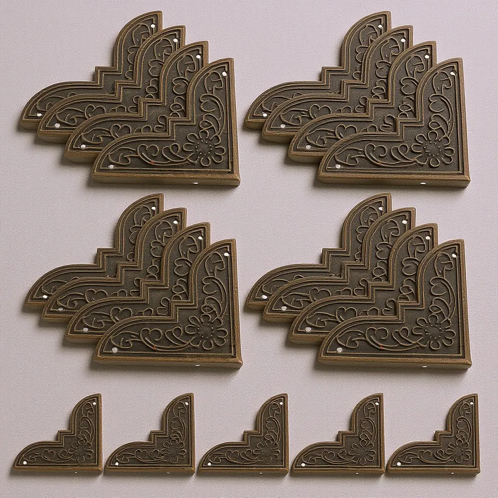 20Pcs Metal Corner Protectors Decorative Box Corners Protective Jewelry Wooden Furniture Edge Guards Vintage Box Guards