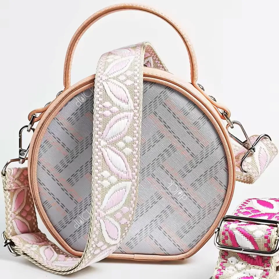 1 Stück 1,50 Zoll breiter, verstellbarer Handtaschenriemen, Ersatz-Umhängegurt, Schultergurt mit Magnolienmuster, Jacquard-Riemen – Detail 6