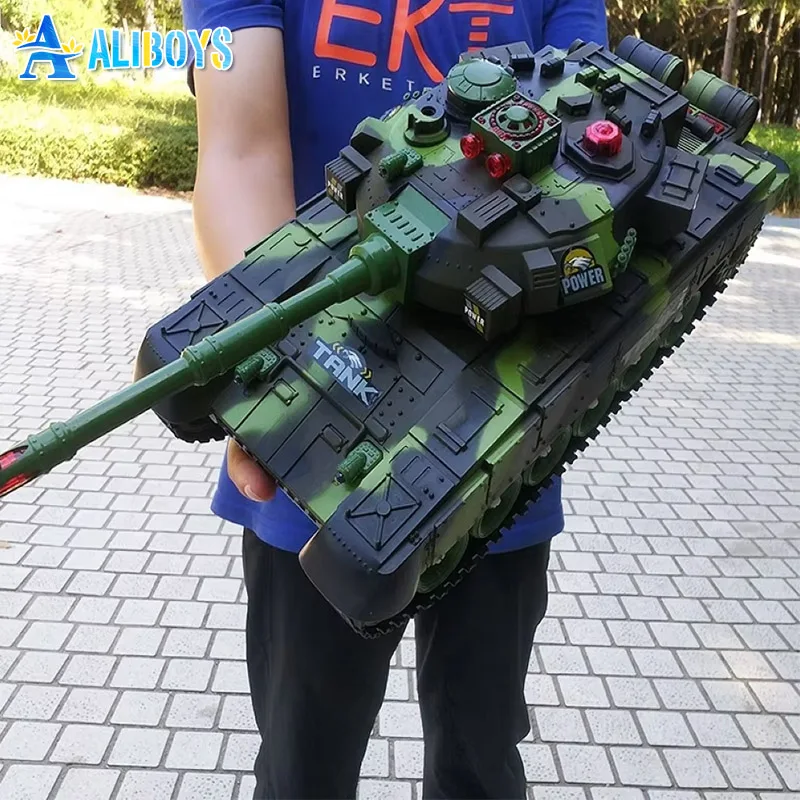 2.4G RC Tank Radio Controlled Car Crawler Tank with Rotating Turret and Sound RC Truck Model Boy Competitve Battle Toy Kids Gift