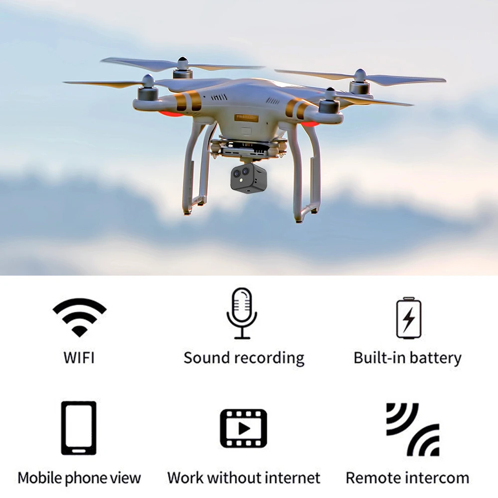 WiFi Mini Camera Night Vision Voice Video Recorder USB Rechargeable Monitoring Camera Remote Viewing for Indoor Outdoor