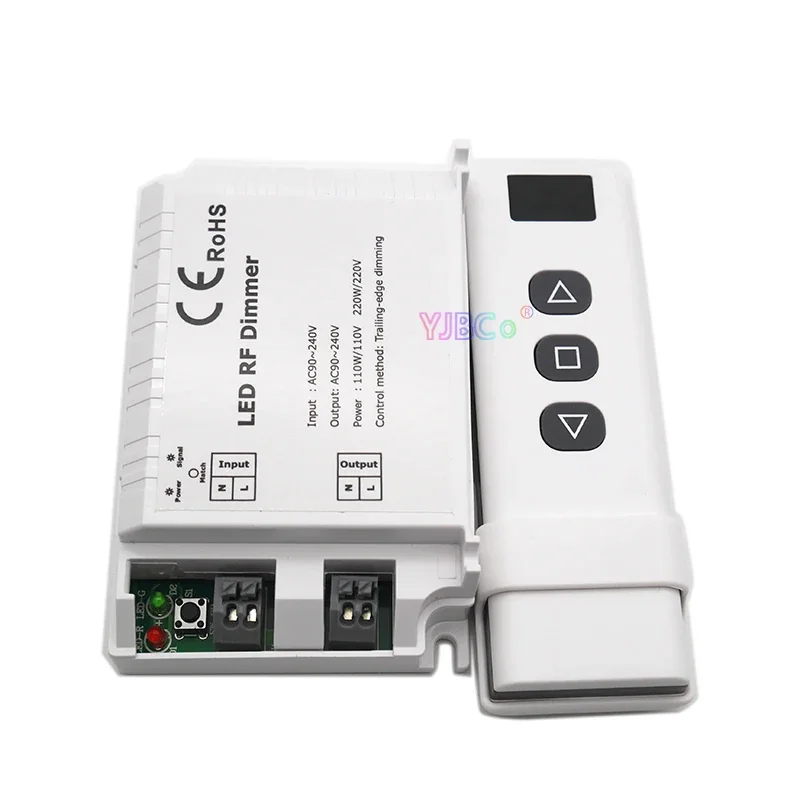0-10V tegangan tinggi LED RF Dimmer DM015 110V 220V AC 1 Channel 1CH Trailing Edge peredupan Controller dengan 3 tombol nirkabel Remote