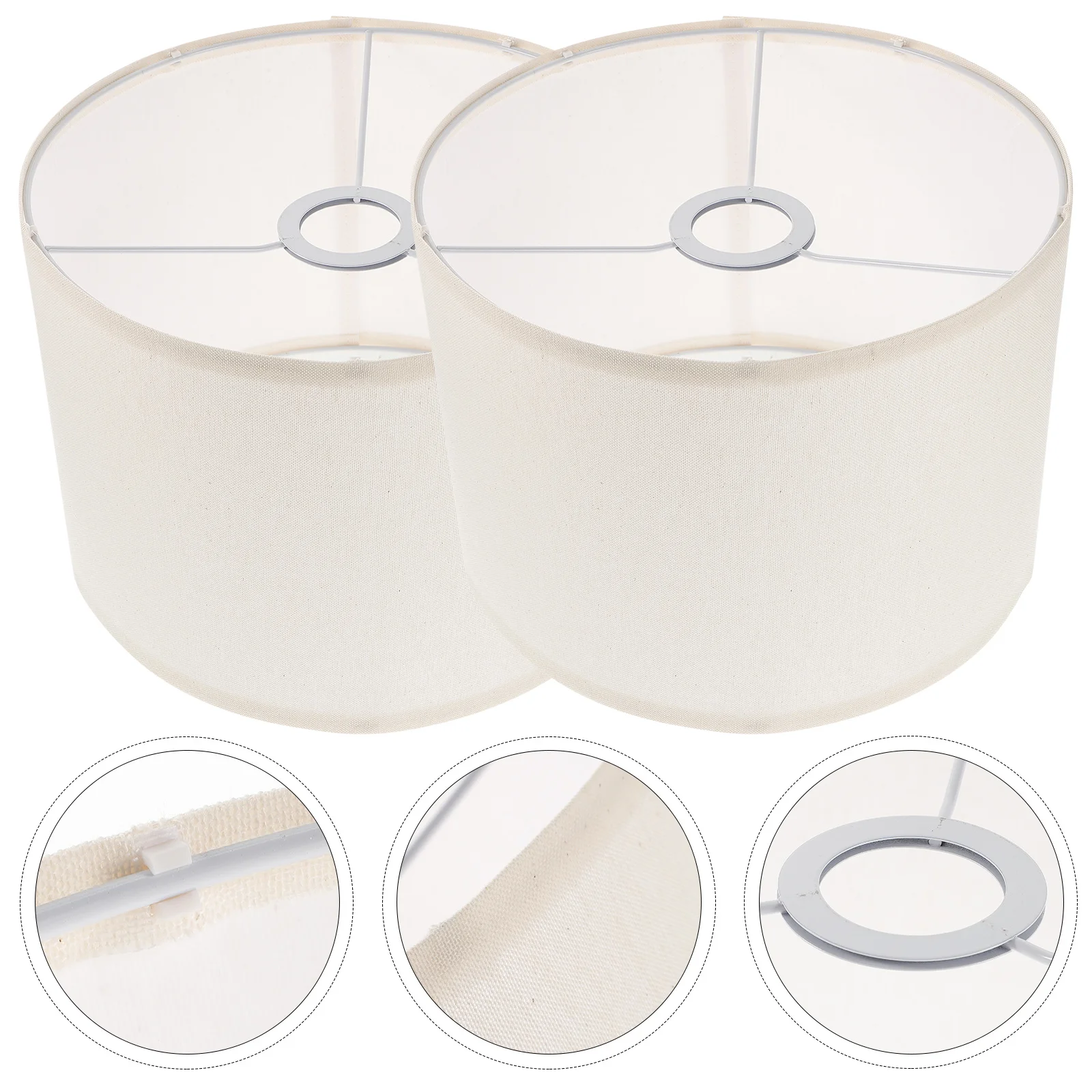 

2Pcs Linen Fabric Lamp Shades Simple Design for Table Desk Bedside Lamps Long Term Use Accessories Lamp Shades