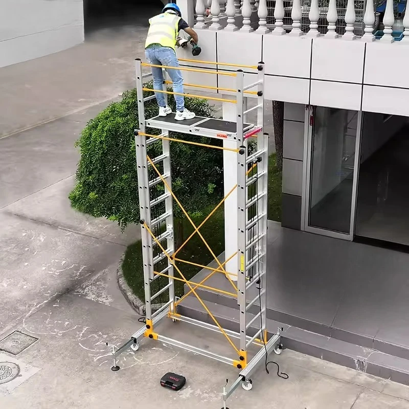 

Scaffolding mobile elevator aluminum alloy ladder telescopic folding aerial work platform climbing ladder cloud ladder