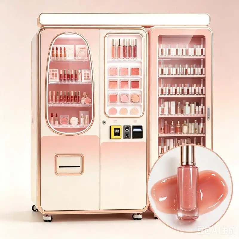 Smart Cosmetics Vending Machine Customized Makeup Skincare Locker Touch Screen Advertising Display Retail Sales Machine