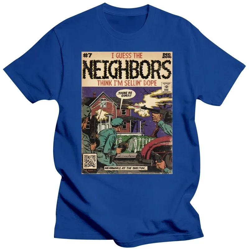 J Cole - Neighbors Comic Book Parody T-shirt Band Cole Music Tour Graphic T Shirt Men Harajuku Punk Hip Hop T-shirts Unisex Tops