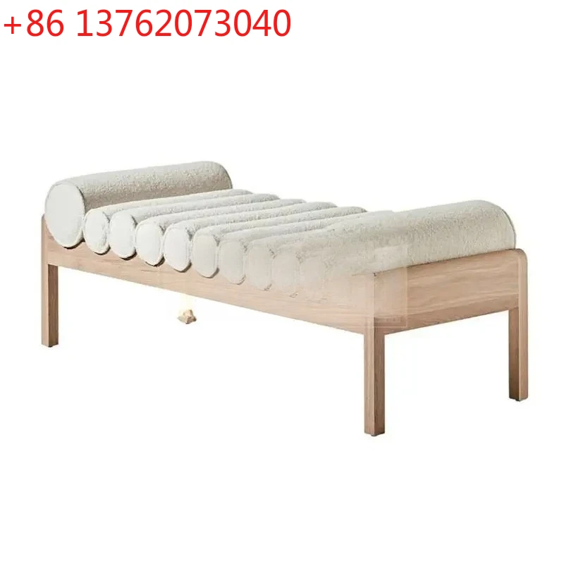 

Nordic solid wood shoe changing stool living room sofa stool bed and breakfast club rest fabric bedroom bedside stool