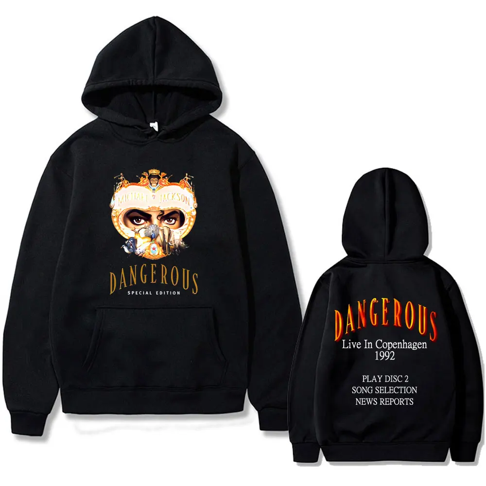 

King of Pop Michael Jackson Dangerous World Tour Hoodie Unisex Vintage Oversized Pullover Men Women Classic Gothic Rock Hoodies