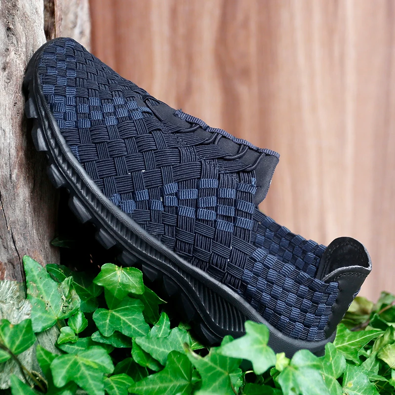 

Women Flat Sneaker Shoes Elastic Band Weave Shoe Soft Sole Fisherman Shoes Woman Color Block Lattice Loafers Zapatillas De Mujer