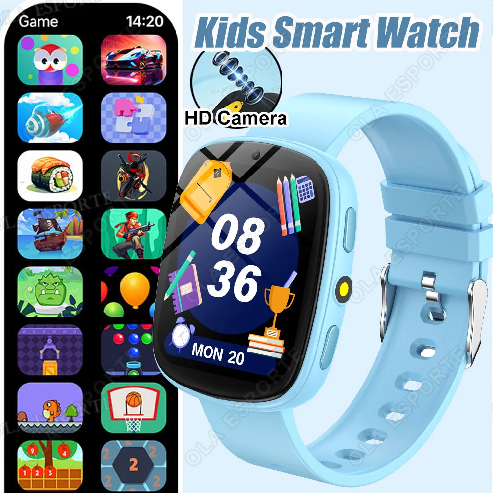 2026 Kids Games Smartwatch 1.83'' HD Screen Camera 22 Interesting Games Sleep Monitor Alarm Clock Calculator Children Watch H10