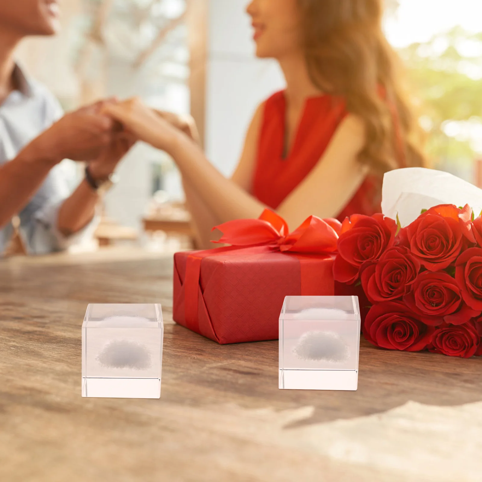 

Carved Table Ornament Elegant Desktop Decor for Bedroom Living Room Home Exquisite Crystal Cubic