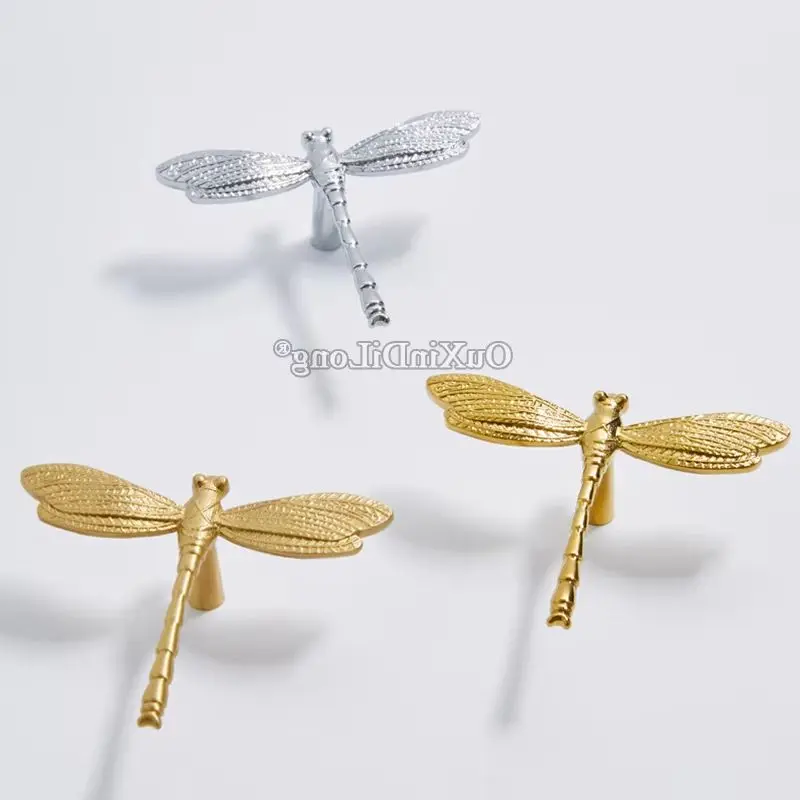 

4PCS Solid Brass Dragonfly Furniture Pulls Handle Drawer Pulls Cupboard Wardrobe Closet Dresser TV Cabinet Pulls Handles Gifts