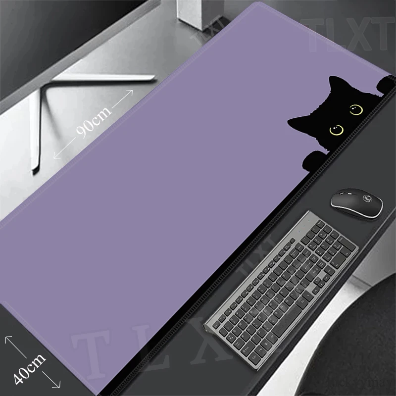 Kawaii Mouse Pads Cat Mousepad Large Mouse Mat Big Purple Desk Pads Non-Slip Rubber Mouse Pad Keyboard Table Mats 120x55cm