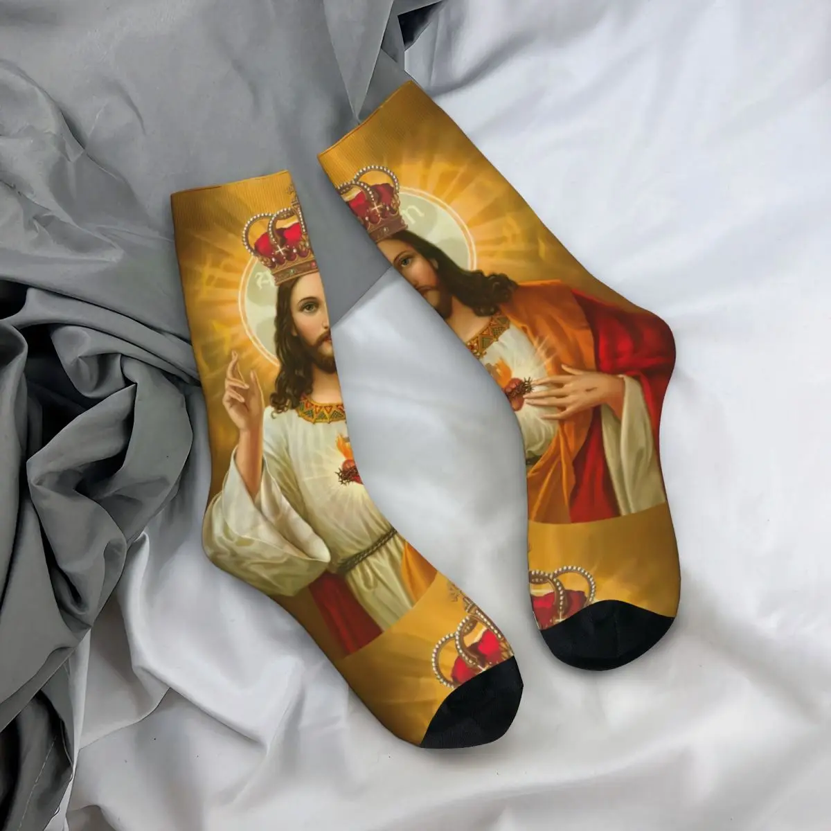 Jesus Unisex 3D Print Mens Socks Innovatively Middle Tube Harajuku Sock Crew Socks Unisex One Driver Dress Socks