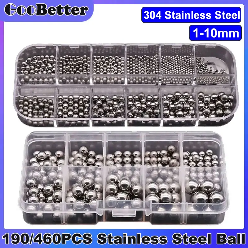 

190/460PCS 304 Stainless Steel Ball Bearing High Precision Bearings Roller Small Pellet Slingshot Smooth Slide Balls Set рогатка