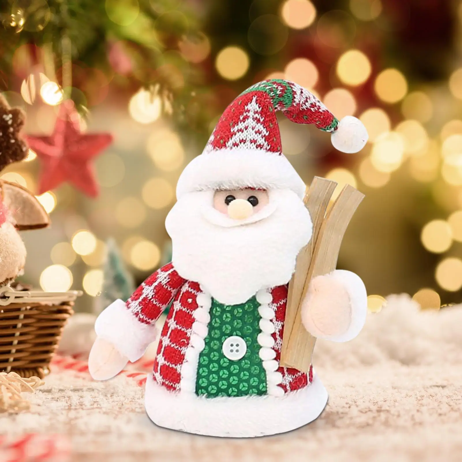 Plush Christmas Decorative Santa Claus Snowman Elk Tabletop Doll Plush Christmas Doll For Study Mantle Bedroom Dressing Table