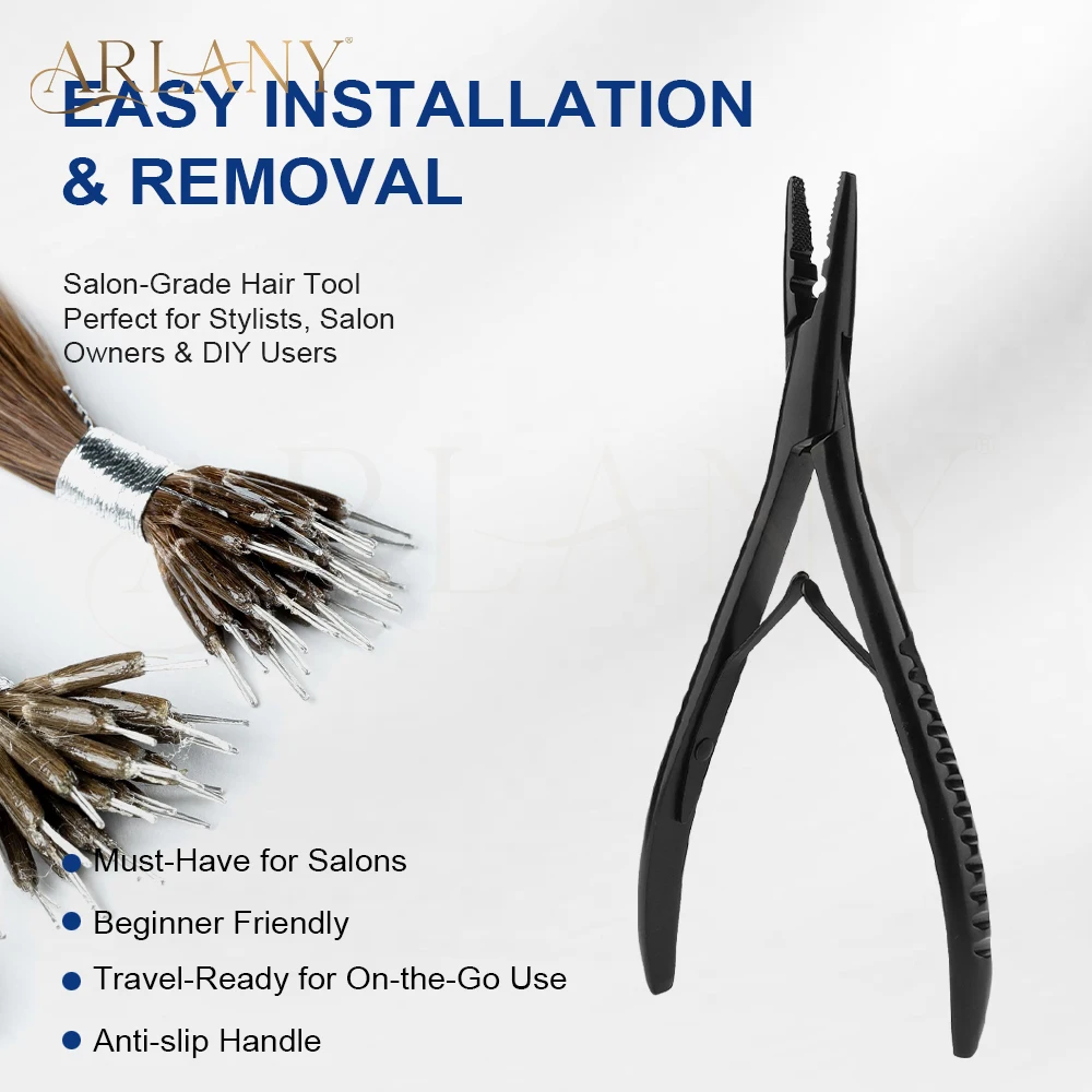 아라니 헤어 익스텐션 플라이어 (2홀 헤어 루프 풀링 니들 툴 포함) 마이크로 비즈 링, 헤어 틴셀용 헤어 익스텐션 플라이어