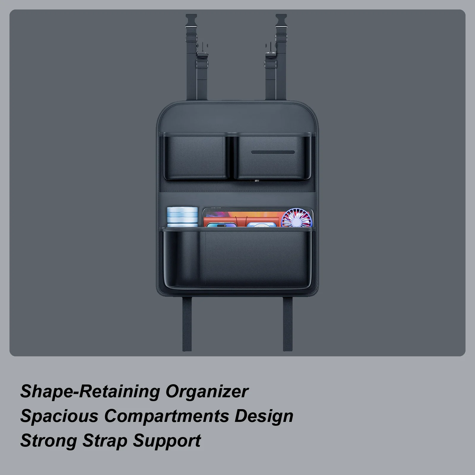 

Backseat Car Organizer Multi-Pocket with Tissue Box Cup Holder Back of Seat Car Organizer Kick Mats for Truck SUV RV Sedan