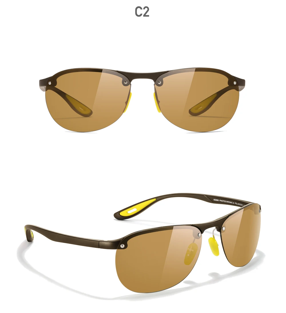 KDEAM Ultraleichte polarisierte Sonnenbrille für Herren, sportlich, elastisches TR90-Material, große Größe, 63 mm Linsenbreite, Angelbrille – Detail 12