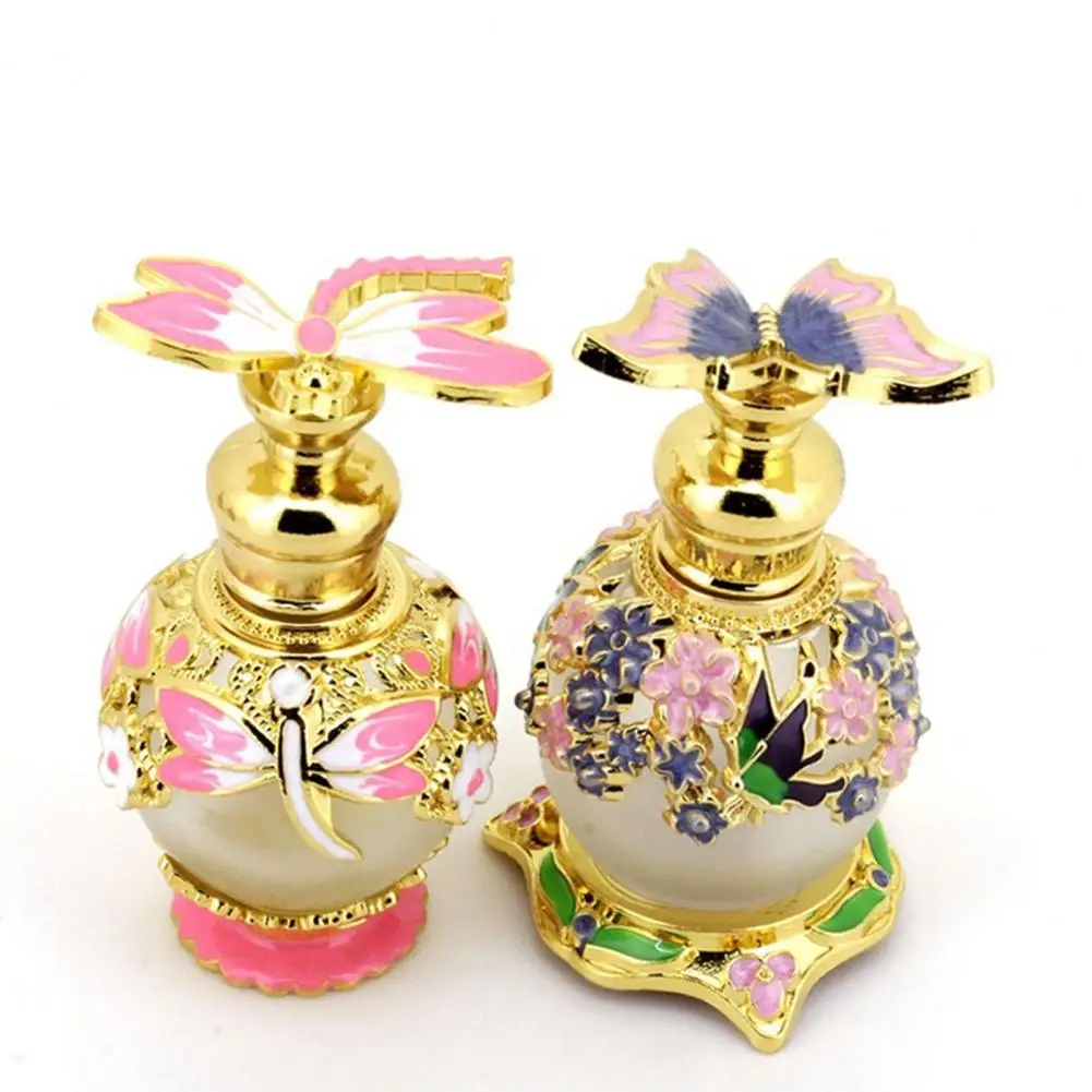 15ml Perfume Bottle Refillable Butterfly/Dragonfly Pattern Storage Liquid Light Luxury Dubai Perfume Empty Bottle Ornament