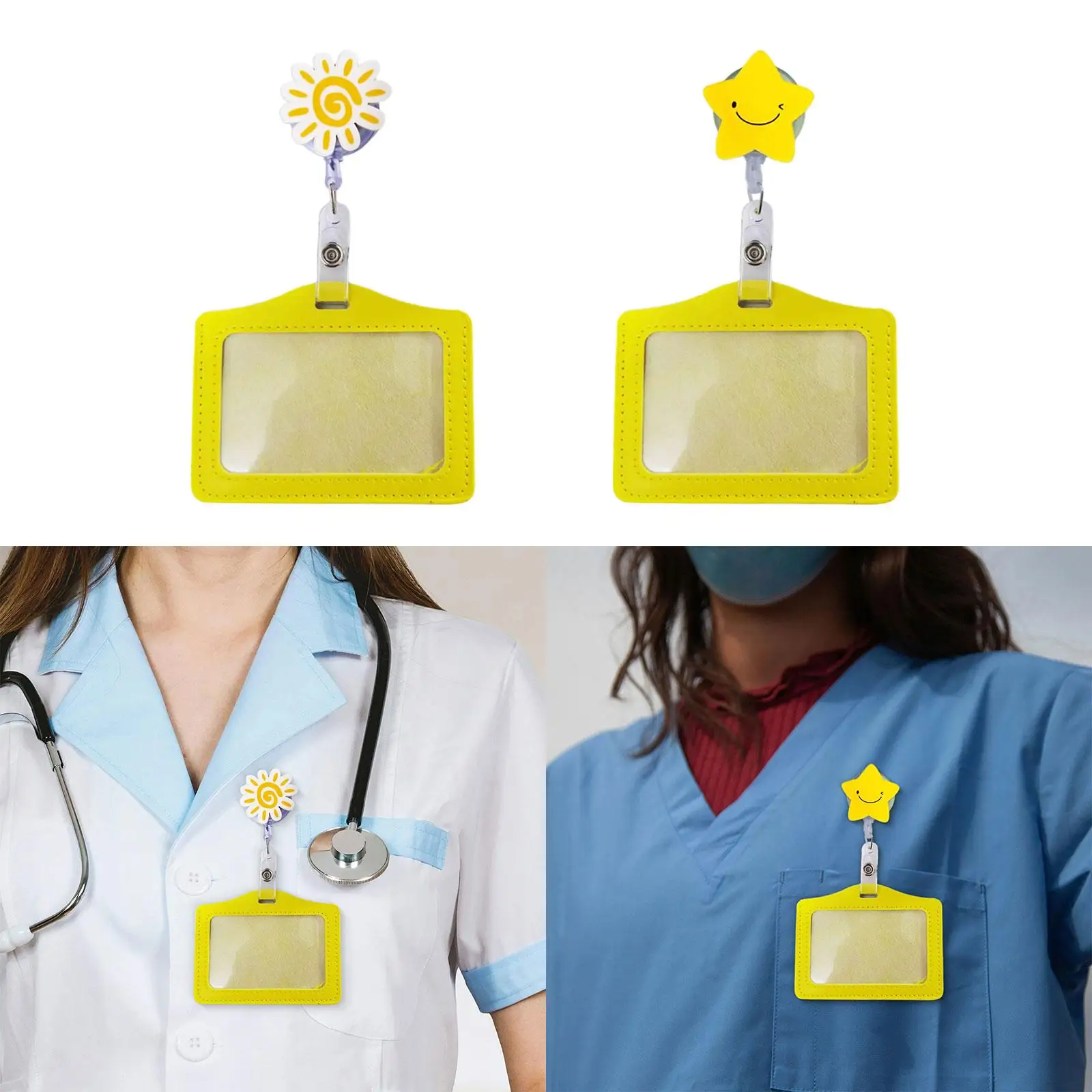 Badge Holder Business Supplies Teacher Coworkers Hospital Nursing Women Gifts Nurse Badge Reel Card Holder with Retractable Reel