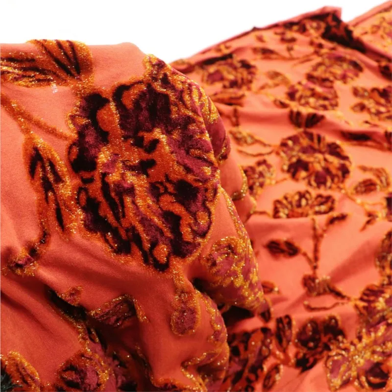 

Knitted velvet jacquard fabric haute couture dress cheongsam patterned