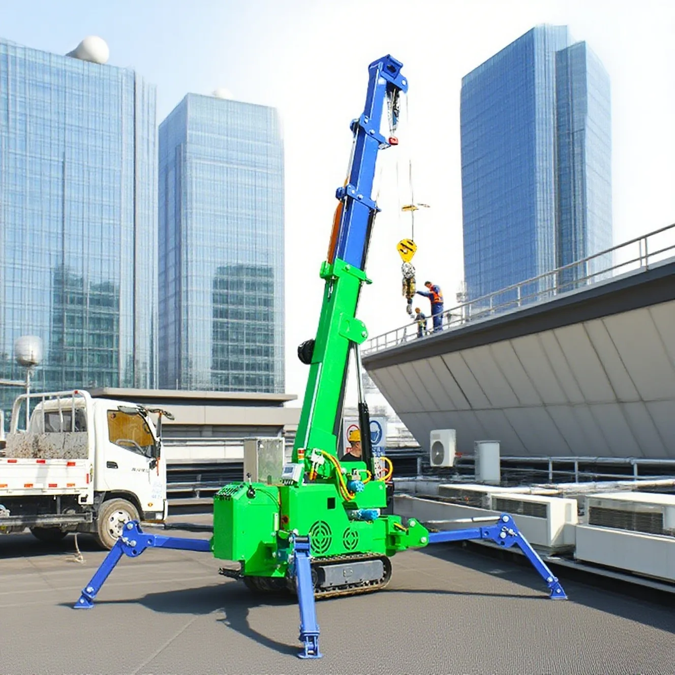 

Wholesale Price Electric Spider Crane 0.5-20 Ton Mini Crawler Hydraulic Track Compact Lifting Machine for Confined Space Use
