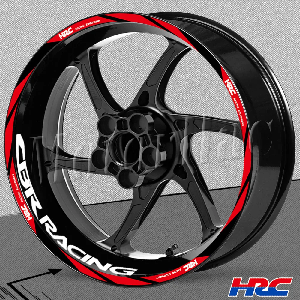 Motorcycle Wheel Sticker Stripe Rim Hub HRC Decal Accessories For CBR 1100 CBR1000RR 600RR 125 650 500R 300R 250R