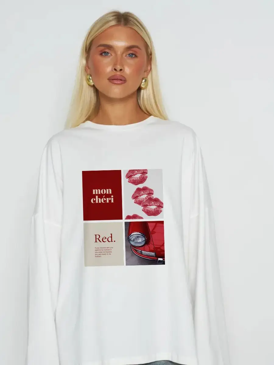 Aesthetic Pure Cotton White Blouse Russian Girls Cute Cartoon Fairy Tale Crew Neck T-shirts Sweatshirts Large Size Autumn Trendy