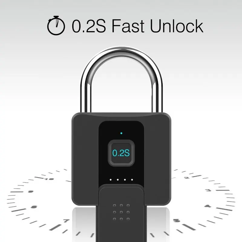 Smart Fingerprint Padlock Outdoor Waterproof Courtyard Warehouse Large Lock Intelligent Remote Anti-theft Smart Fingerprint Lock