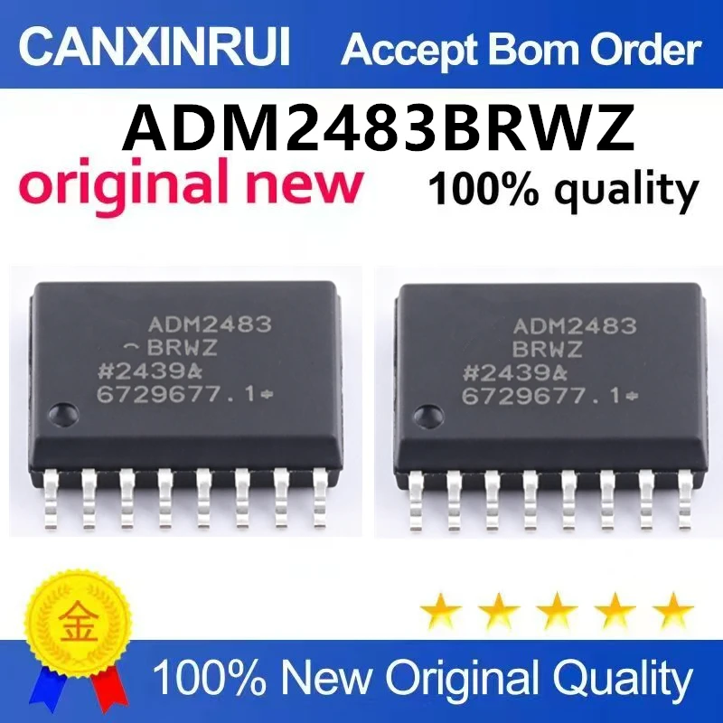 （5pcs-10pcs）Original genuine ADM2483BRWZ-REEL SOIC-16 half duplex isolated RS-485 transceiver chip