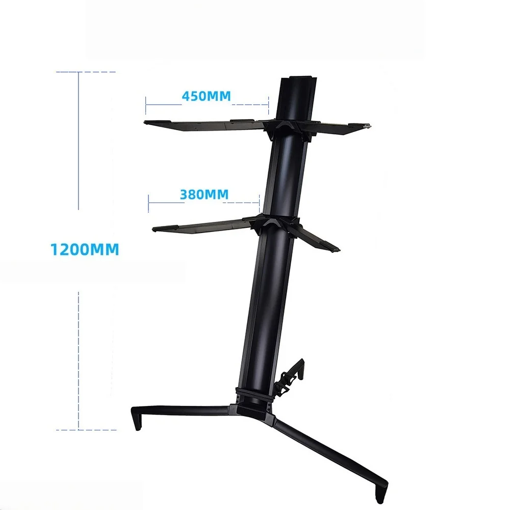 Aluminum alloy electronic piano stand for performance, double-layer piano stand 1.2m adjustable height piano stand