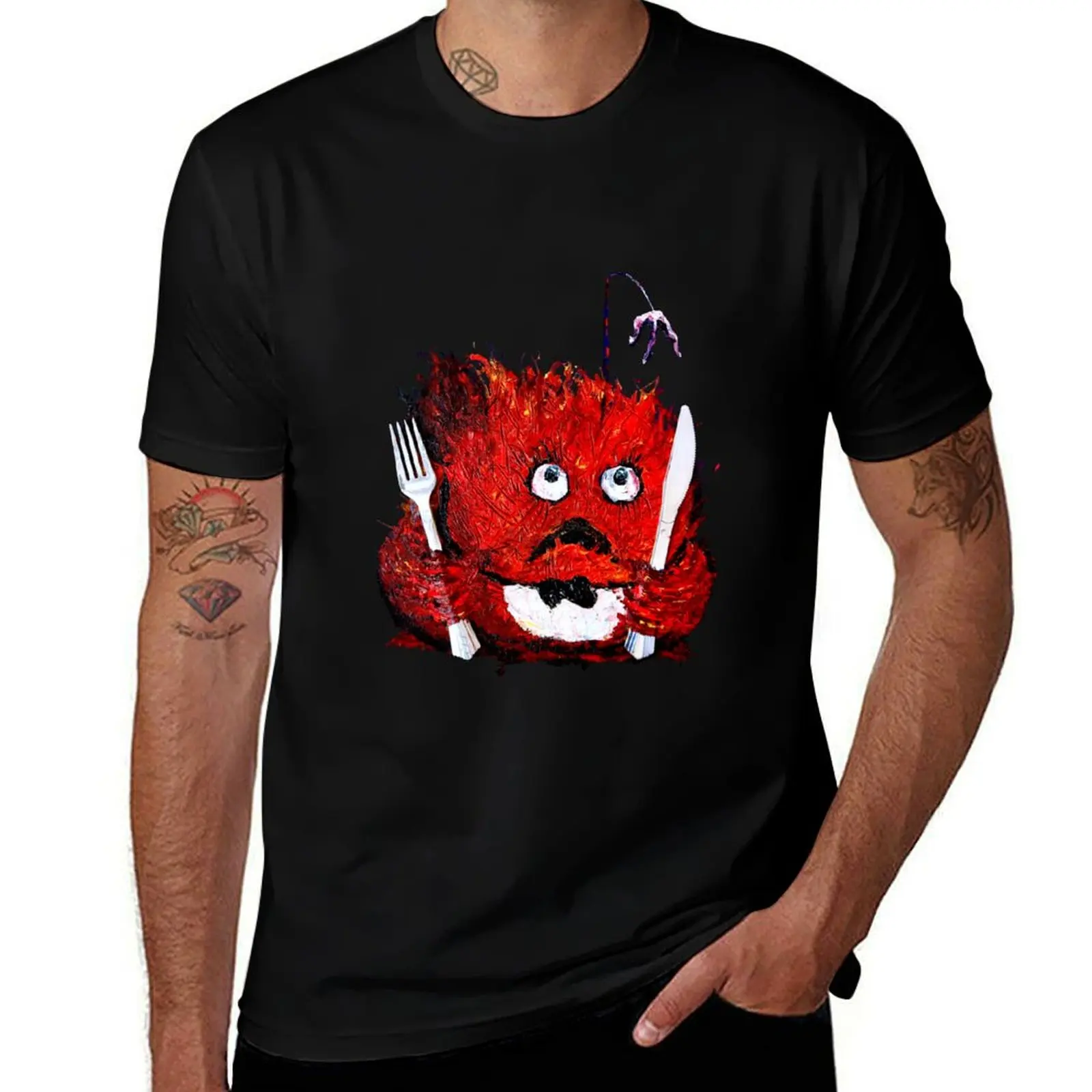 Anglerfish Frogfish No To Plastic Forks and Knives T-Shirt Plus Size Street Style Tee T-Shirt