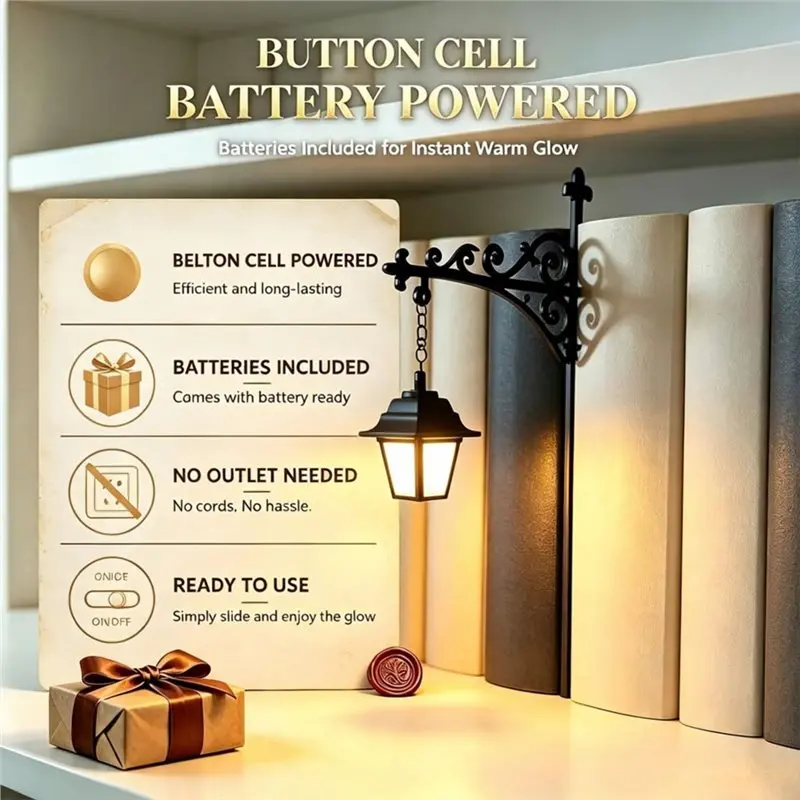 DTA4-Reading Bookshelf Lighting 3PCS For Bookworms Led Books Nook Lamp Ornament Library Lantern Decorative Shelf Lights