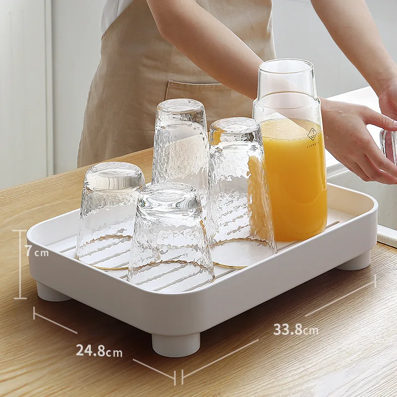 

YFY tea tray household tray light luxury modern drain small tea set exquisite simple Japanese Nordic tea sea living room