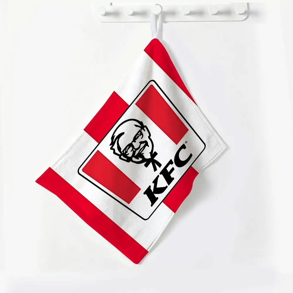 K-Kfc Logo Soft Polyester Cotton Towel, Hanging Kitchen Style Hand Wiping Cloth for Restaurant Home