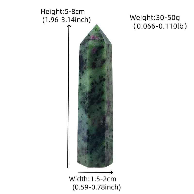 1PC Natural Crystal Epidote Polished Crystal Point Healing Stone Hexagonal Prisms 50-80mm Obelisk Wand Stone Chakra Home Decor