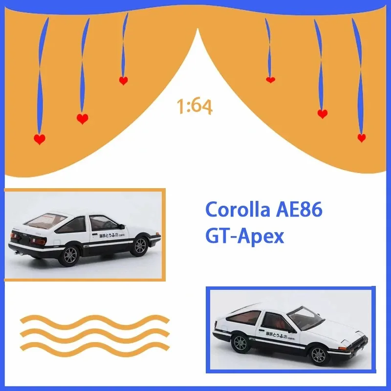 

Diecast 1:64 Scale Corolla AE86 GT-Apex Alloy Car Model Collection Display Ornament Toy Gift