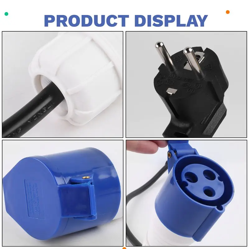 For EV Charging Adapter CEE To Schuko, 16A, 220V, Portable Electric Vehicle Connector EU Plug
