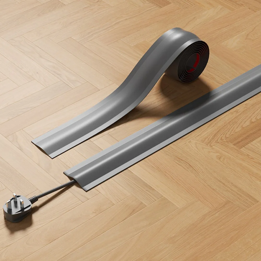 Couverture de cordon de haute qualité 1m/2m, couverture de câble de sol souple et Durable, gestion des câbles, couverture de cordon en PVC pour l'intérieur