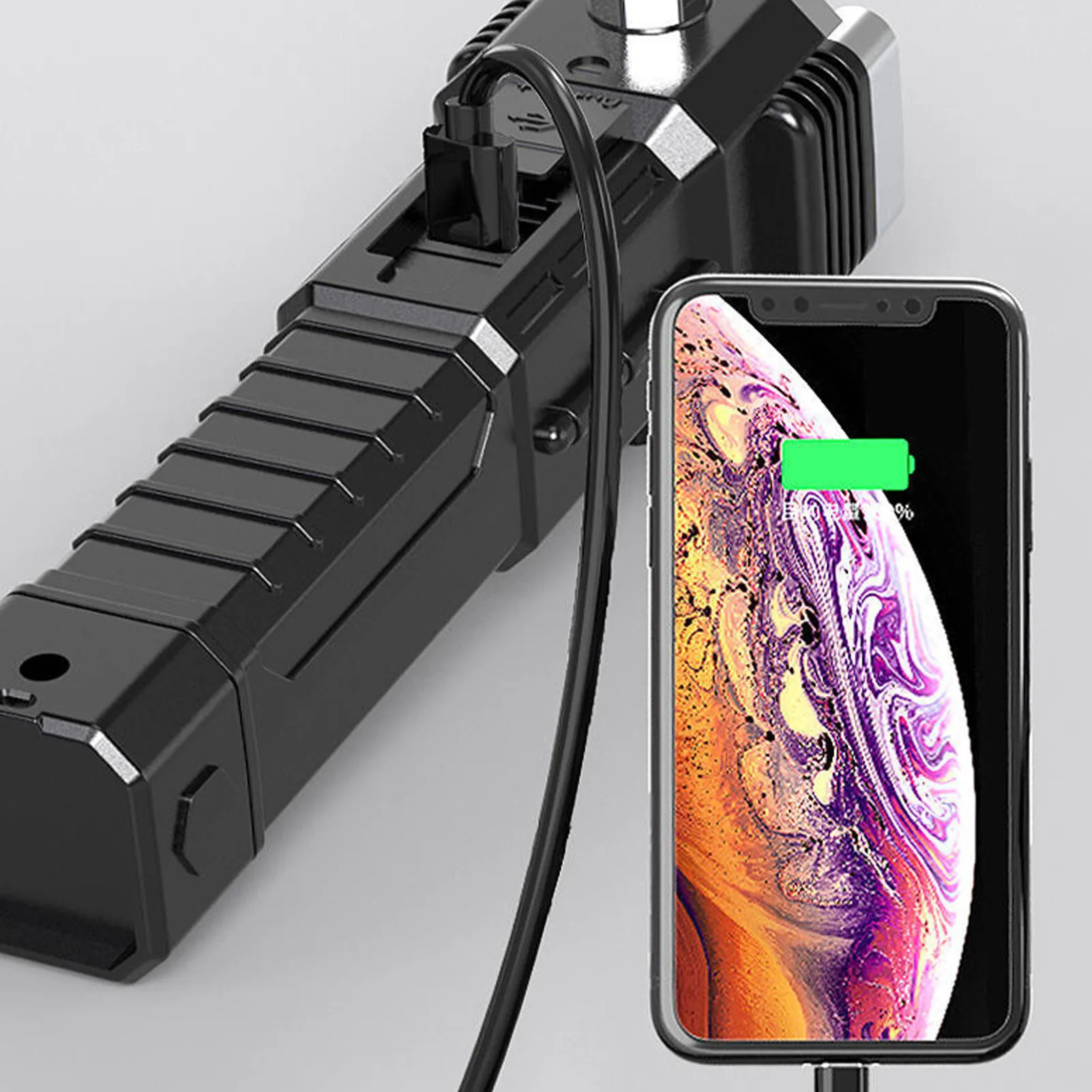Linterna de seguridad para coche, martillo de seguridad para romper ventanas de coche con Cable USB, herramienta de Escape práctica con USB
