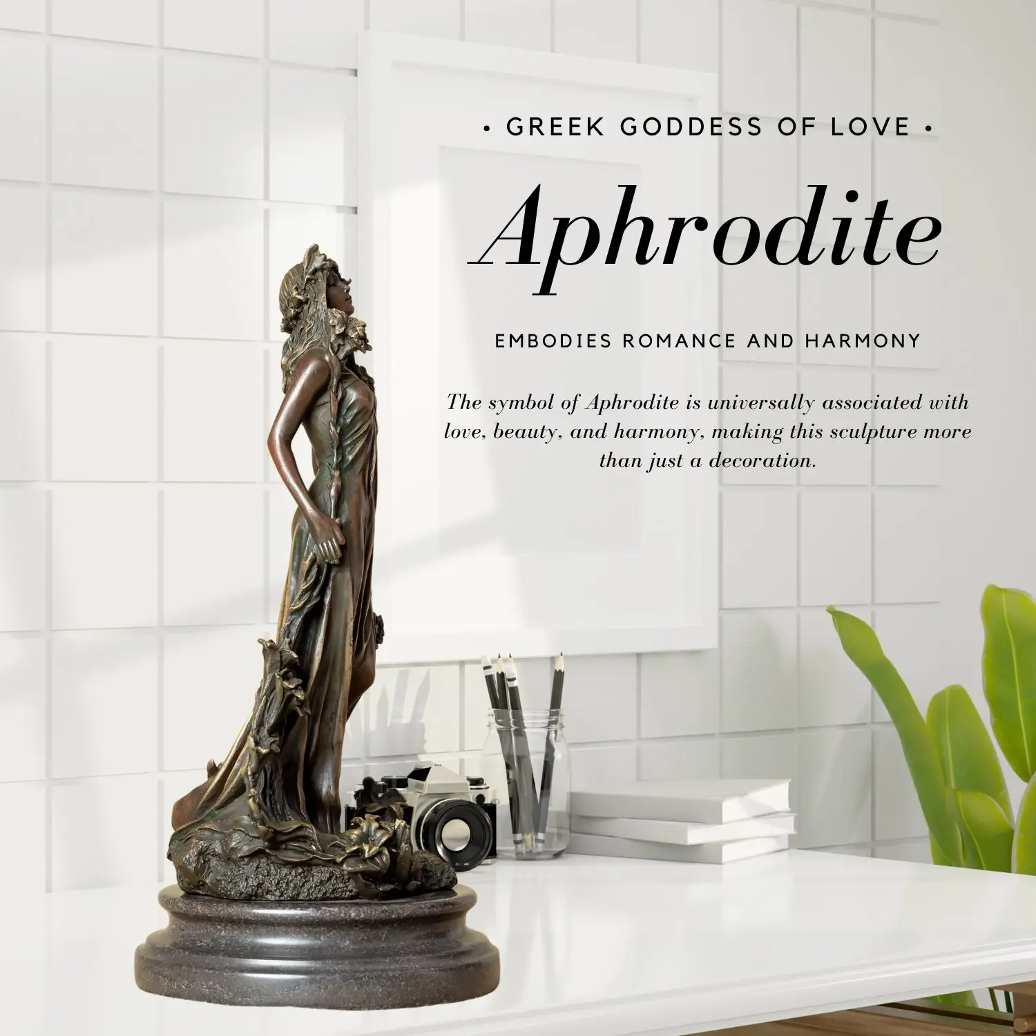 Bronze Aphrodite Sculpture Greek Myth Aphrodite Bronze Statue Goddess Of Love and Beauty Angel For Home Art Decor Ornament Gifts