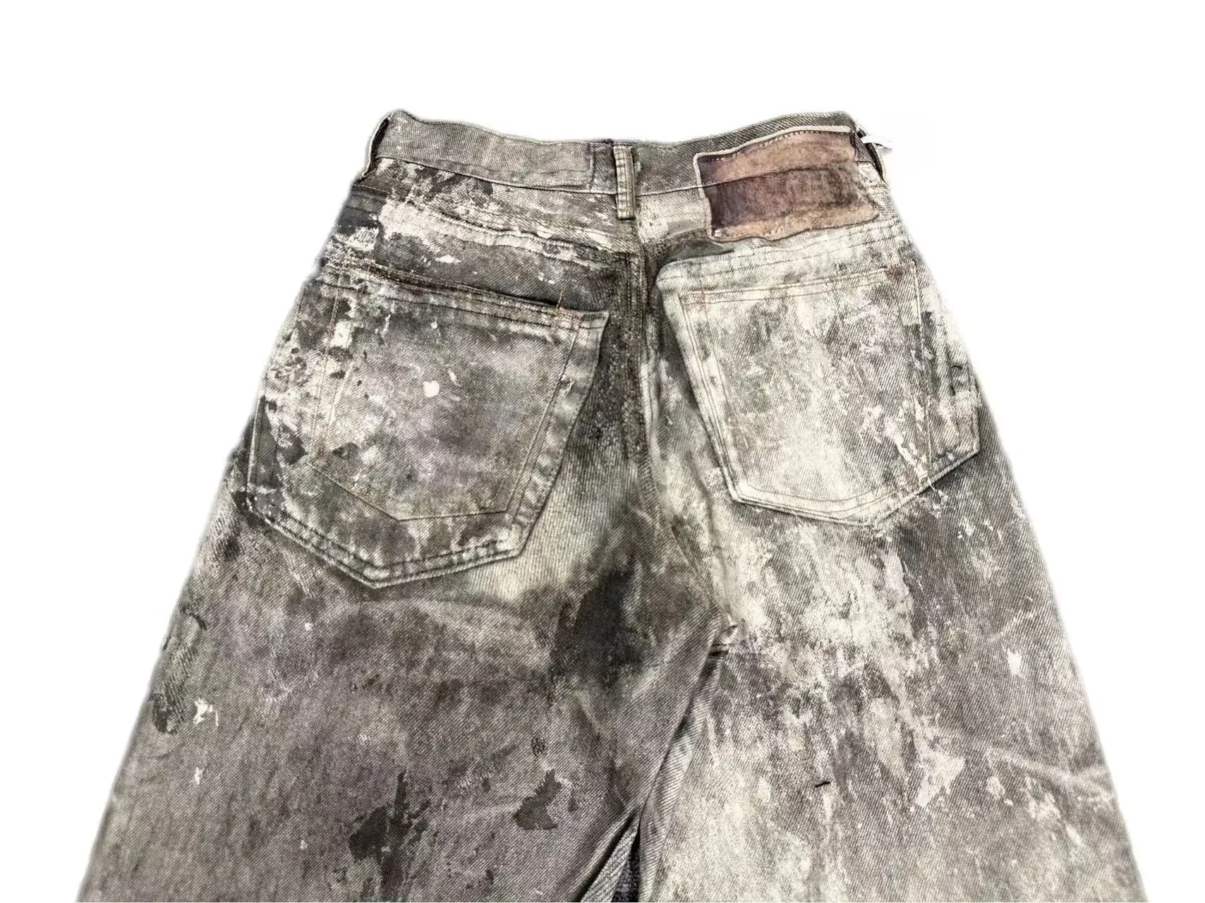 Streetwear Baggy Jeans Pants Y2K Retro Wash Inkjet Sweatpants Pants Men Women Harajuku Hip Hop Casual Trousers Fall Guys