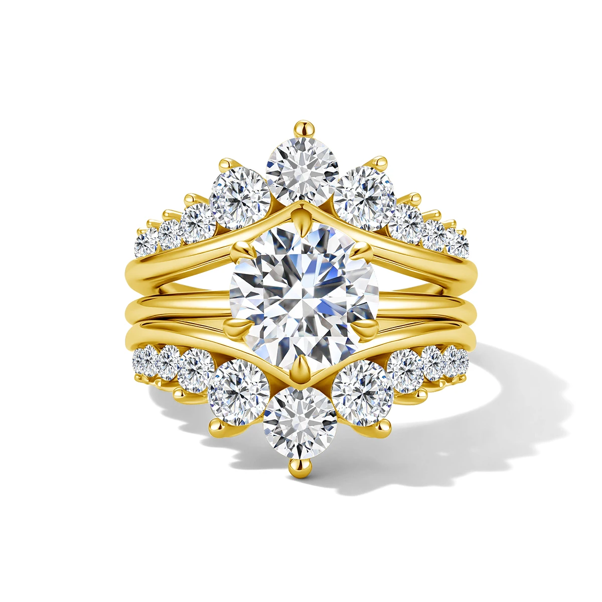 

Кольцо из стерлингового серебра 925 пробы с муассанитом для женщин, комплект обручальных колец, изогнутое свадебное кольцо, ювелирные украшения для невесты