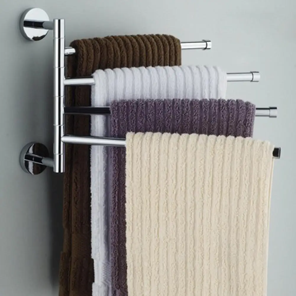 

Stainless Steel Towel Bar Rotating Towel Rack Bathroom Kitchen Wall-mounted Towel Polished Rack Holder Hardware Accessory