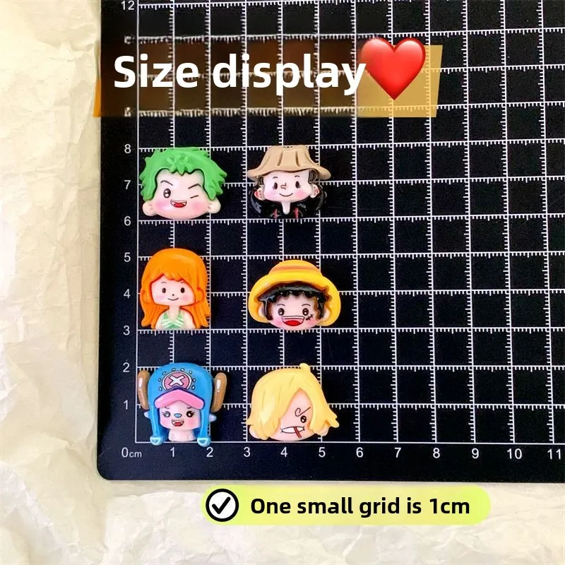 Pegatina 3D de One Piece, diseño kawaii chibi, para estudiantes, decoración DIY, parche de resina, accesorios de anime, venta al por mayor.
