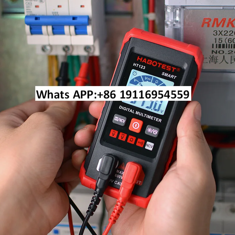

HT123 автоматический мультиметр с интеллектуальным цифровым дисплеем, многофункциональный электрик для обслуживания, портативный измеритель небольшой мощности