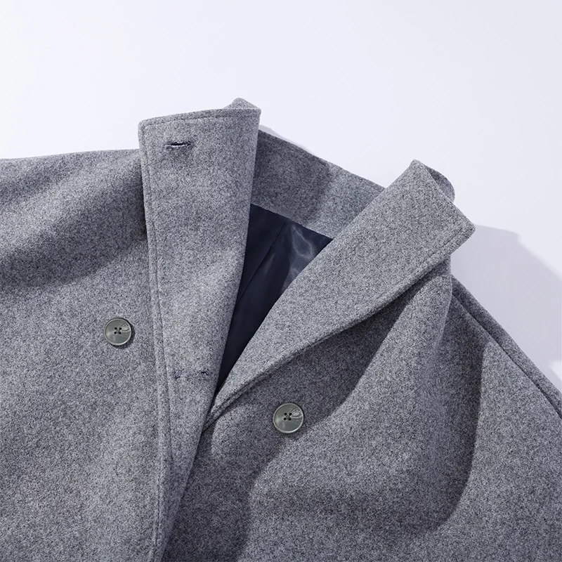 Elegante Wolljacke mit Stehkragen für Damen, Lose Passform, Lange Ärmel, Einreihig, mit Reißverschluss, Damenjacke, Herbst-Winter-Oberbekleidung 2026 – Detail 24